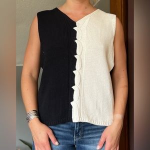 100% Cotton Sweater Vest Natural Instincts Vintage